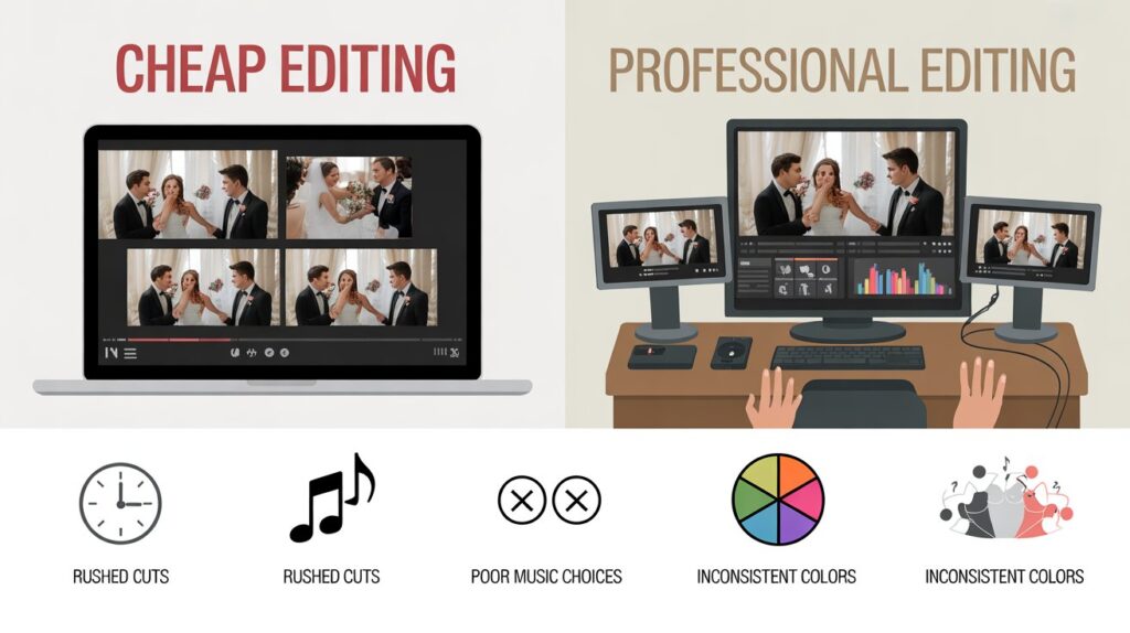 Cheap Wedding Video Editing vs Professional Services